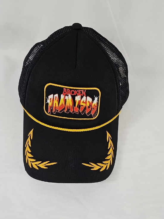 Other - Black Trucker Cap with Gold Embroidery